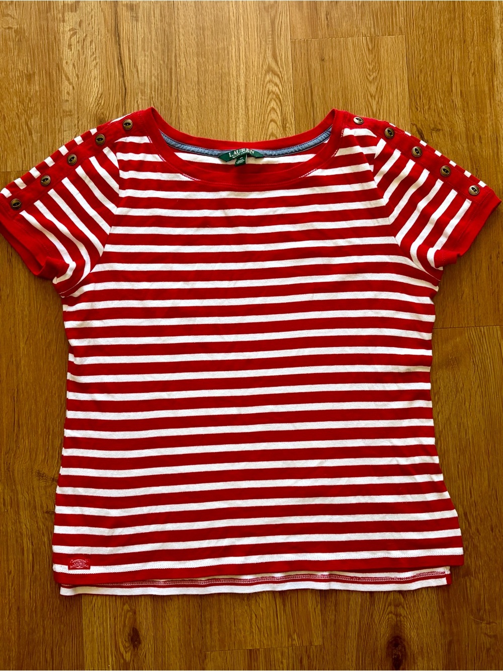 Ralph Lauren Red and White Striped Tee